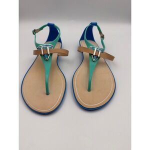 BCBGeneration Women Blue Teal T-Strap Jelly Thong Sandals Size 9B 39